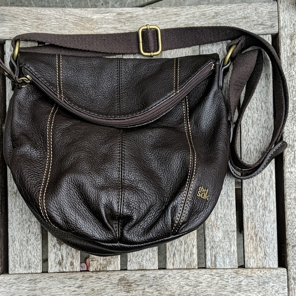 The Sak Handbags - The Sak Pebbled Dark Brown Leather Crossbody Bag